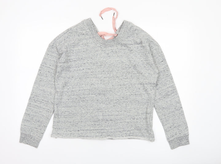 Tally Weijl Womens Grey Lace Up Pullover Sweatshirt Size M