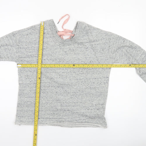 Tally Weijl Womens Grey Lace Up Pullover Sweatshirt Size M