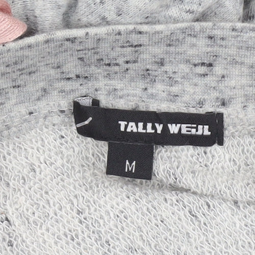 Tally Weijl Womens Grey Lace Up Pullover Sweatshirt Size M
