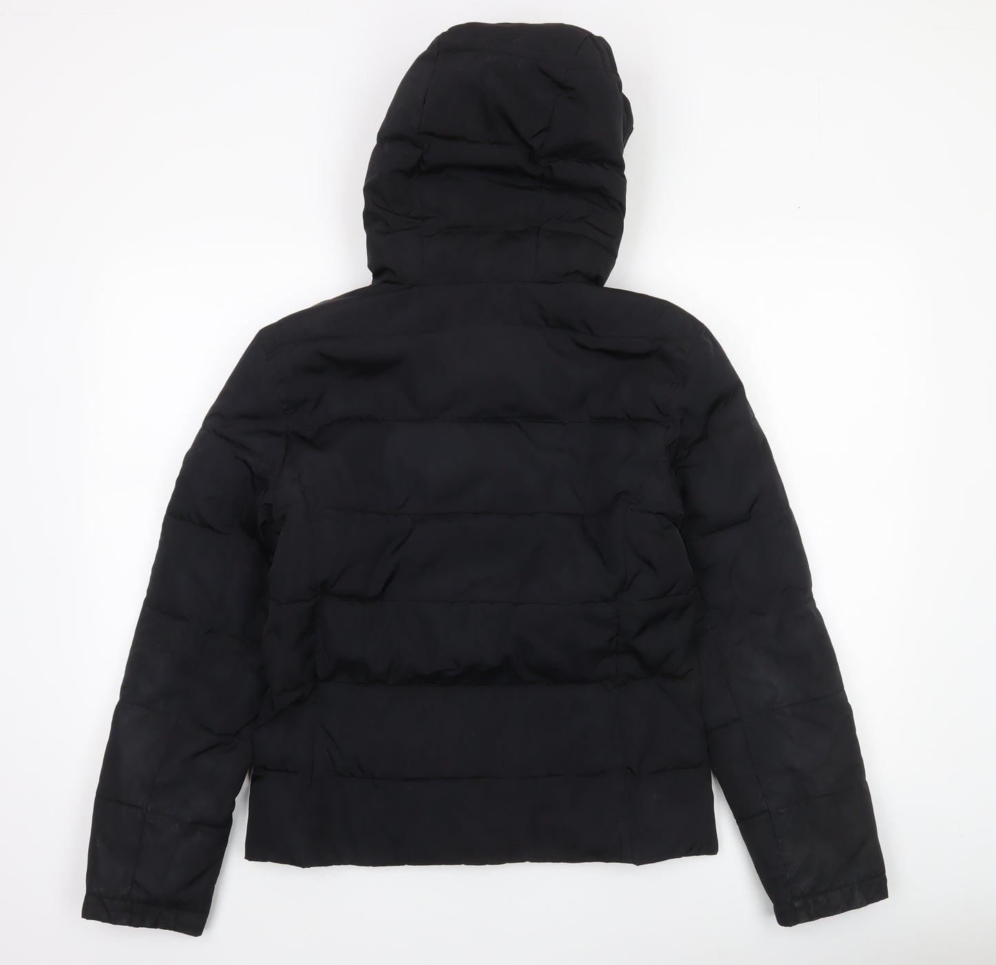 Jack Wills Womens Black Hooded Puffer Jacket UK 8 Winter Coat