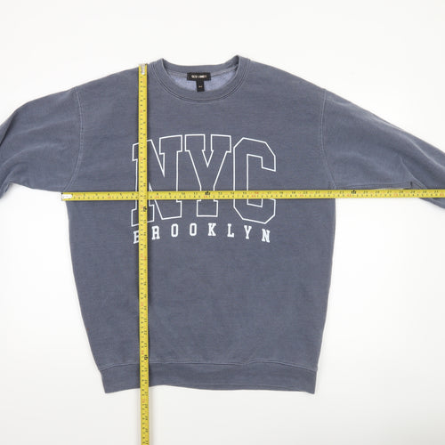 QED London Men's Blue NYC Brooklyn Sweatshirt M Crew Neck