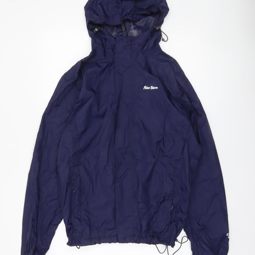 Peter Storm Men's Blue Waterproof Hooded Rain Jacket Size S