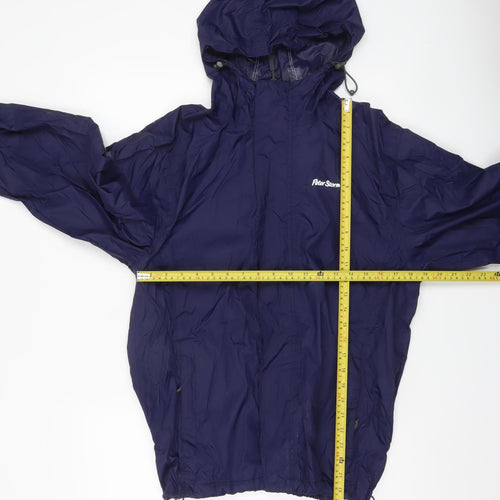 Peter Storm Men's Blue Waterproof Hooded Rain Jacket Size S