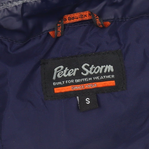 Peter Storm Men's Blue Waterproof Hooded Rain Jacket Size S