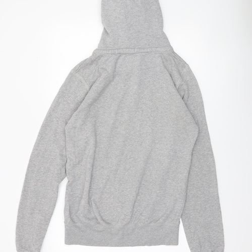 Criminal Damage Men's Grey Pullover Hoodie Large Logo Print Fleece
