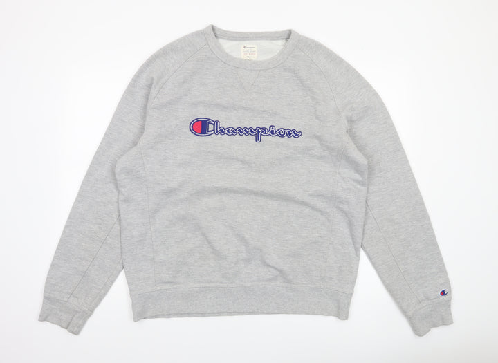 Champion Men's Grey XL Pullover Sweatshirt Classic Logo Crewneck