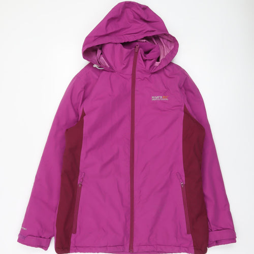 Regatta Womens Pink Waterproof Hooded Rain Jacket UK 12
