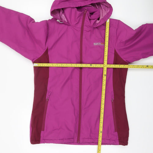 Regatta Womens Pink Waterproof Hooded Rain Jacket UK 12