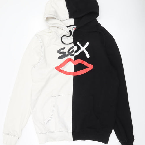 Sex Lips Men's Black & White XL Pullover Graphic Hoodie