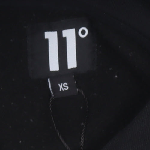 11 Degrees Men's Black White Pullover Hoodie XS Regular Fit