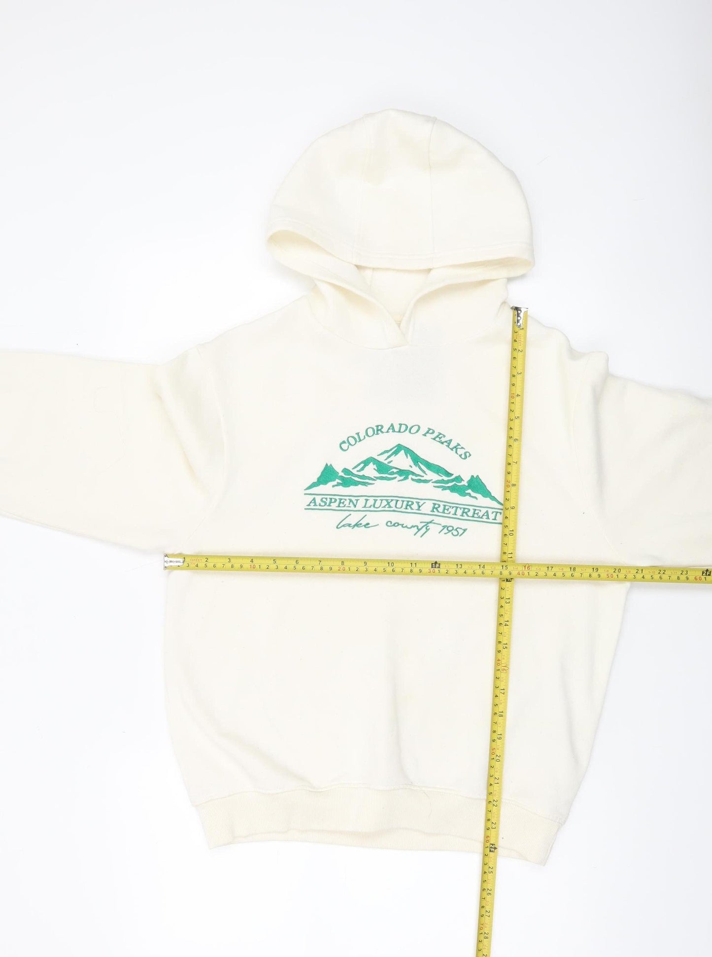 Threadbare Women’s Ivory Pullover Hoodie XS Cotton Blend Aspen Print