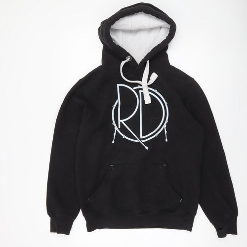 Rhythm Dynamics Men’s Black Pullover Hoodie S Music Logo Fleece