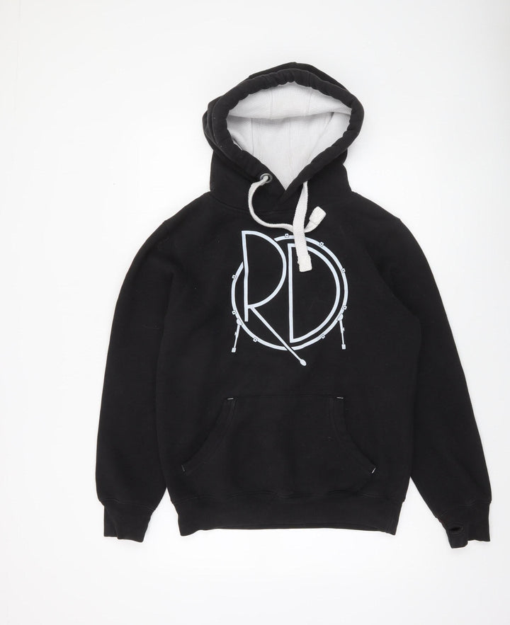 Rhythm Dynamics Men’s Black Pullover Hoodie S Music Logo Fleece
