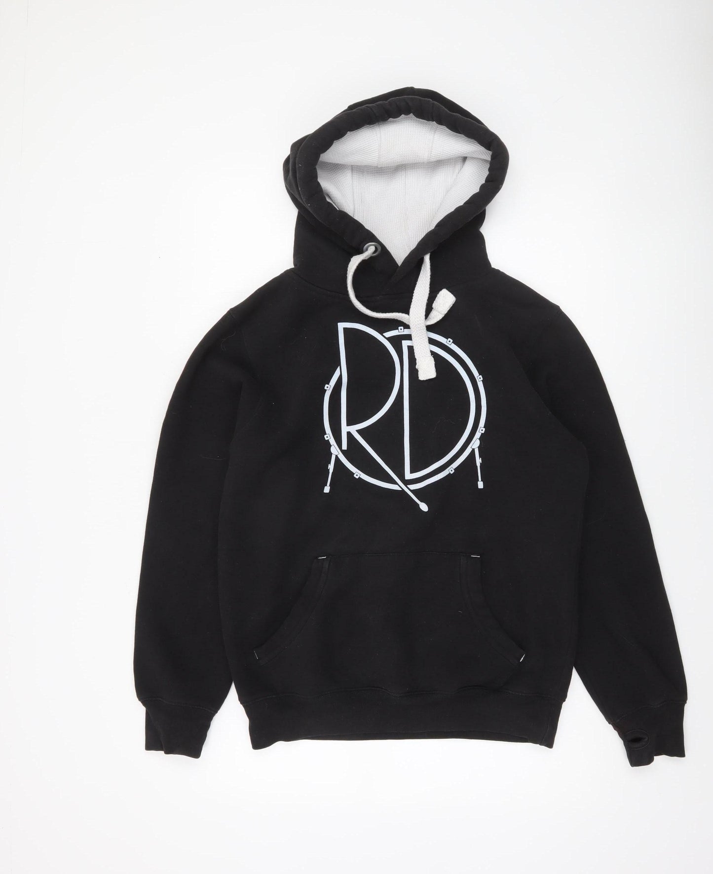 Rhythm Dynamics Men’s Black Pullover Hoodie S Music Logo Fleece