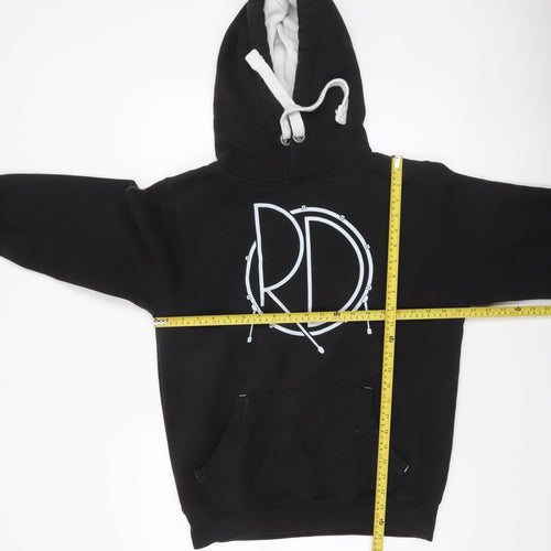 Rhythm Dynamics Men’s Black Pullover Hoodie S Music Logo Fleece