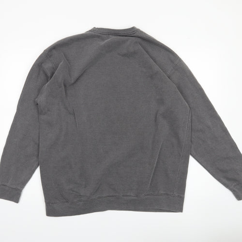 QED London Men's Grey NYC Brooklyn Sweatshirt L Pullover Crew Neck