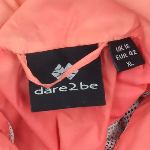 Dare 2b Women's Pink Waterproof Hooded Rain Jacket Size 16