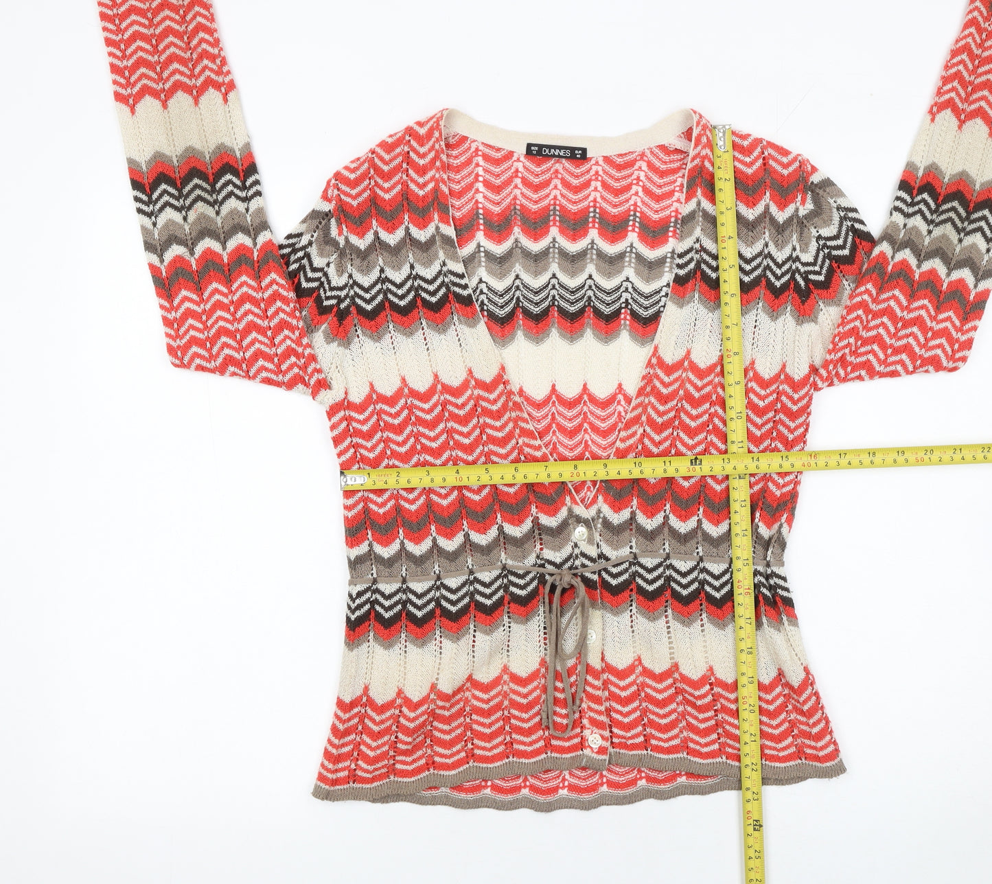 Dunnes Women Multicoloured Knit V-Neck Cardigan Size 12