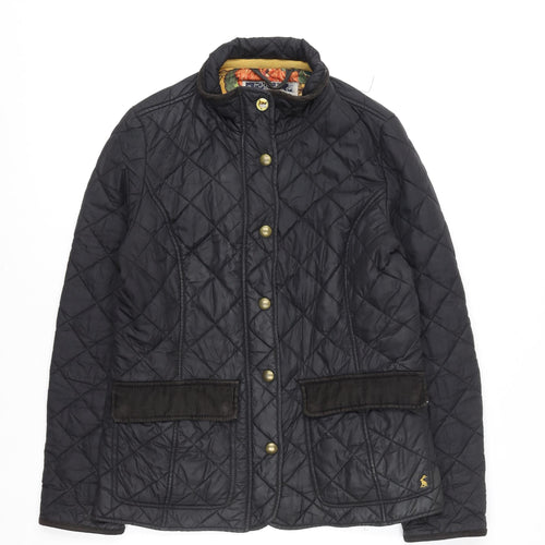 Joules Womens Black Quilted Mid-Length Jacket Size 14