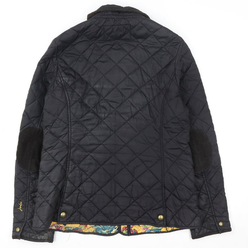 Joules Womens Black Quilted Mid-Length Jacket Size 14