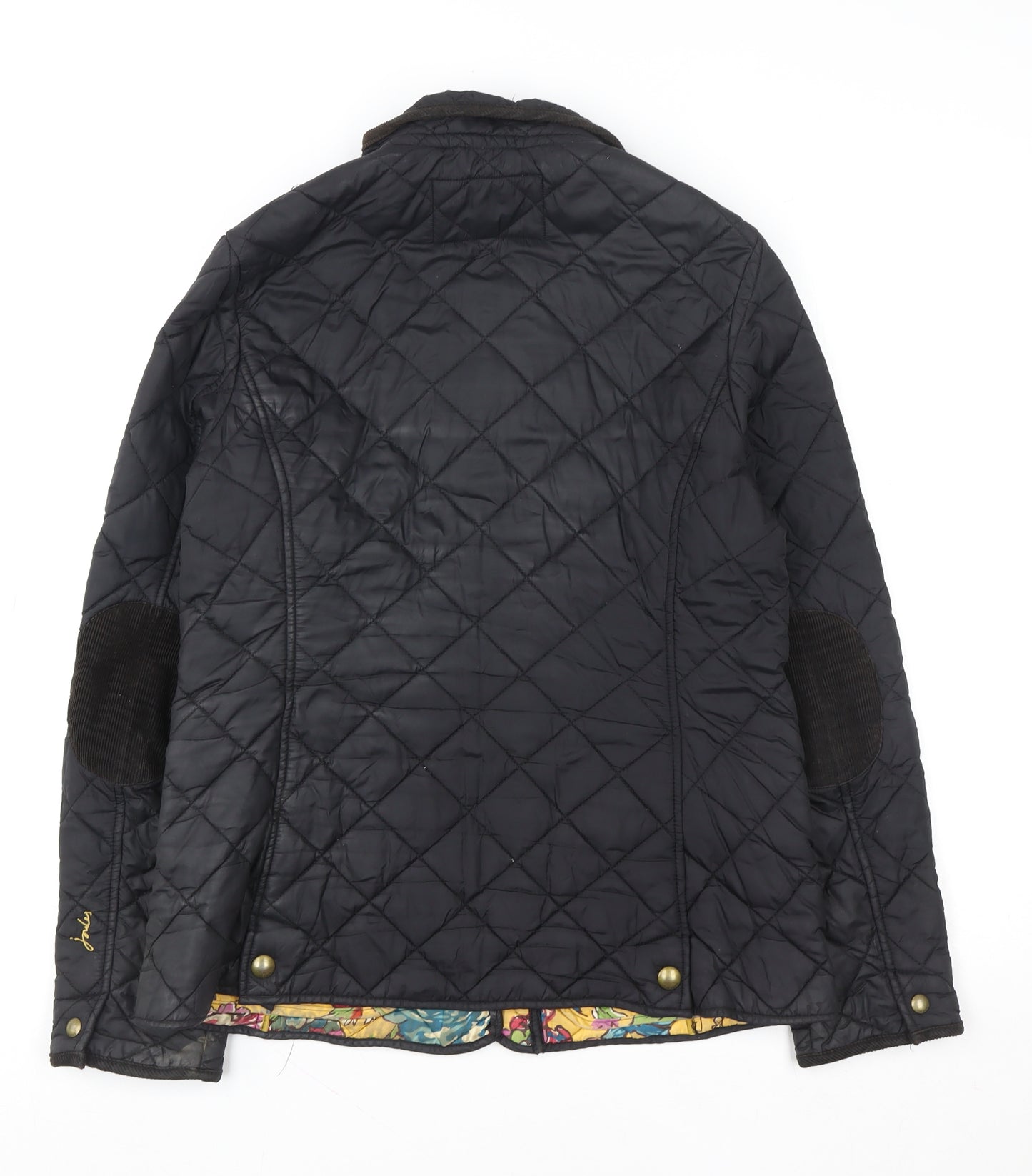 Joules Womens Black Quilted Mid-Length Jacket Size 14