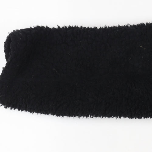 L.O.G.G. Womens Black Teddy Fleece Coat Size 10 Relaxed Fit Overcoat