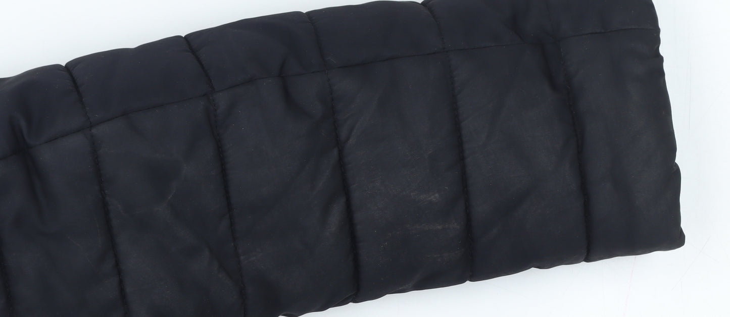 L.O.G.G. Womens Black Faux Fur Hooded Puffer Jacket Size 14