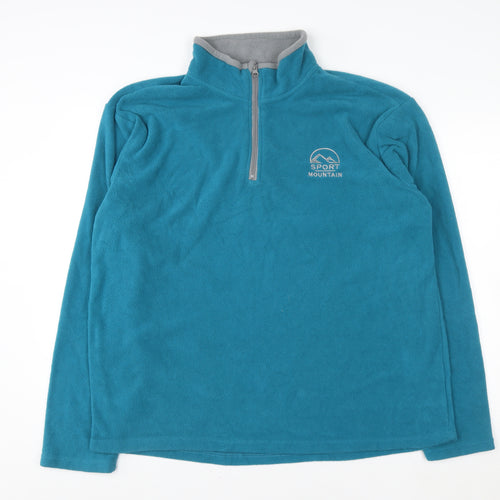 Atlas For Men Blue Fleece 1/4 Zip Pullover Sweatshirt XL