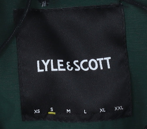 Lyle & Scott Men's Green Parka Jacket Faux Fur Hood Size S
