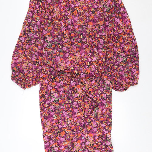 Frnch Paris Women’s Multicoloured Midi Shirt Dress M Viscose Floral