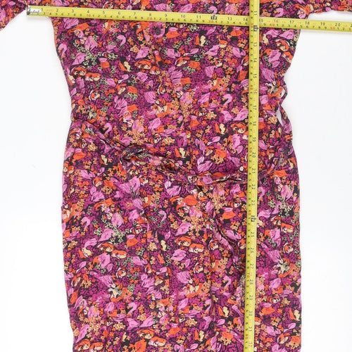 Frnch Paris Women’s Multicoloured Midi Shirt Dress M Viscose Floral