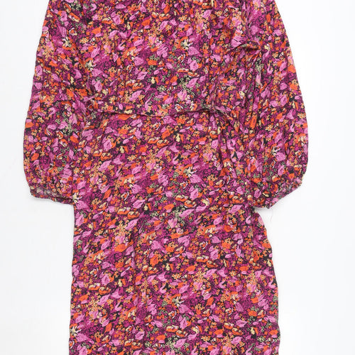 Frnch Paris Women’s Multicoloured Midi Shirt Dress M Viscose Floral