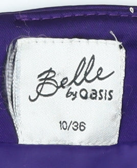 Oasis Women’s Purple Satin Strapless Sheath Dress Size 10