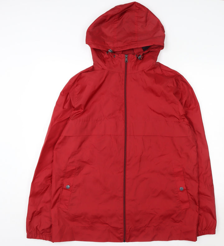Marks and Spencer Men's Red Hooded Windbreaker Jacket L