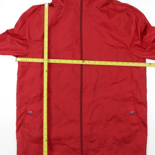 Marks and Spencer Men's Red Hooded Windbreaker Jacket L