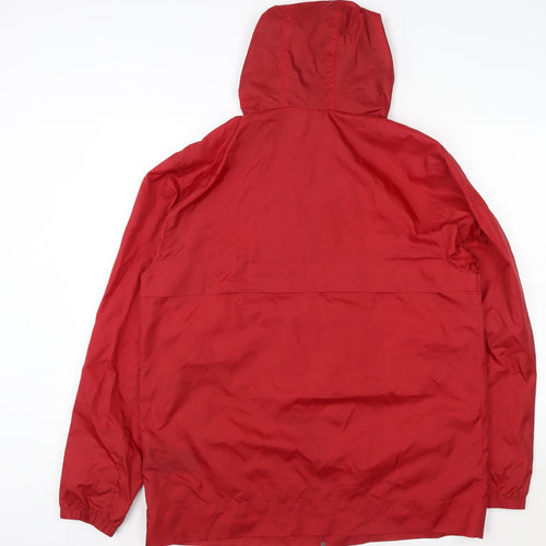 Marks and Spencer Men's Red Hooded Windbreaker Jacket L