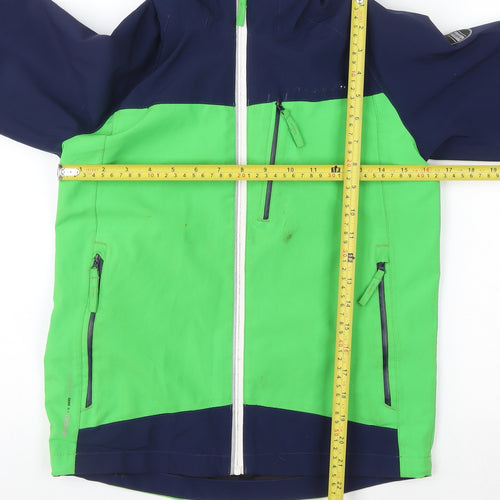 Regatta Boys Green Blue Waterproof Ski Jacket Age 11-12 Years Hooded
