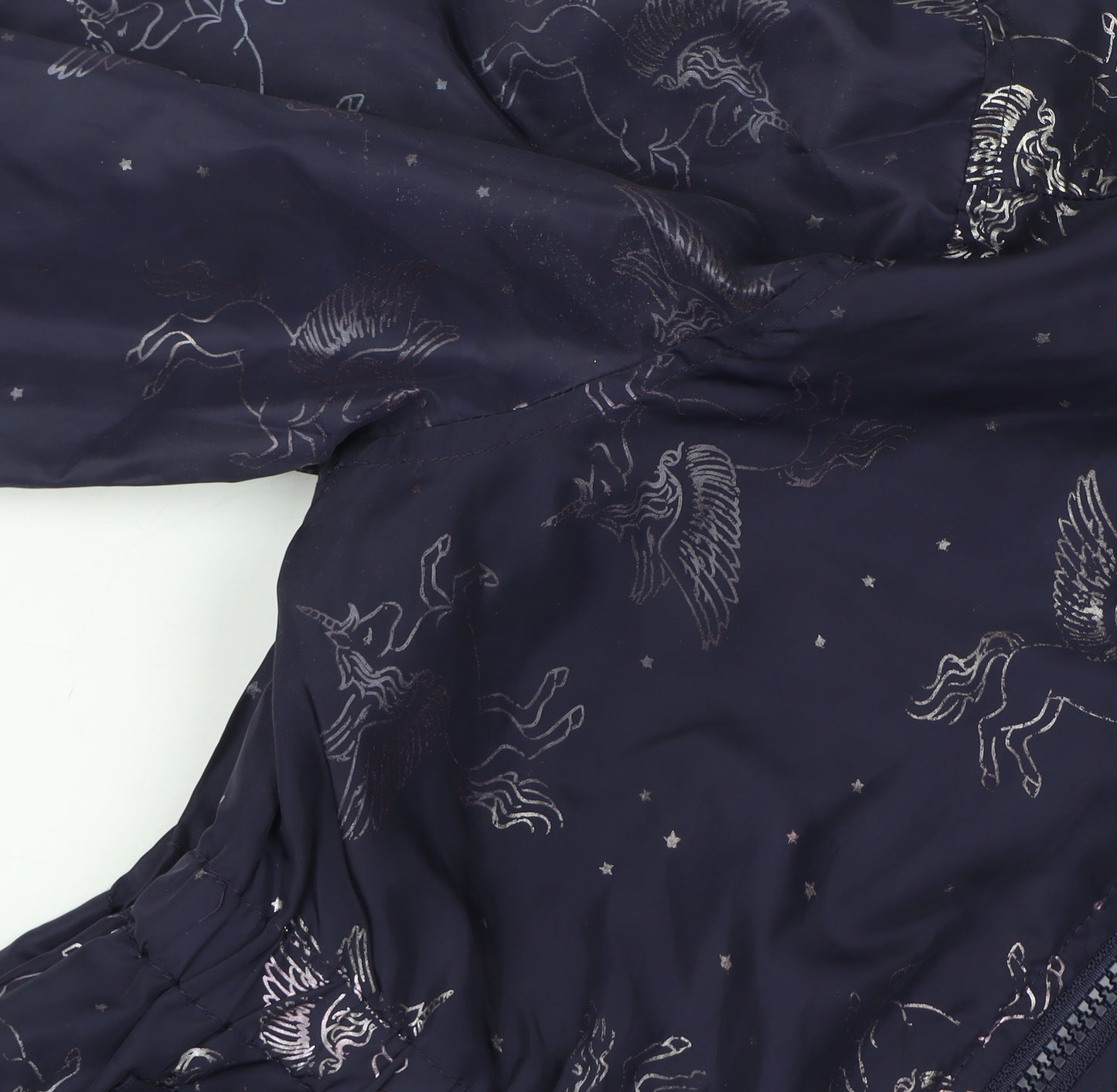 Matalan Girls Navy Unicorn Hooded Rain Coat 9 Years Water Resistant