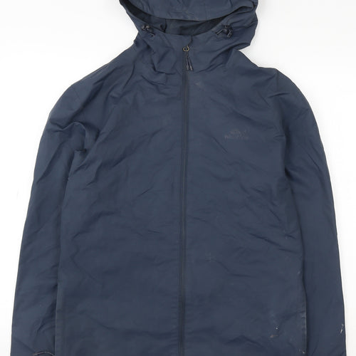 Weird Fish Men's Blue Waterproof Hooded Rain Jacket Size S