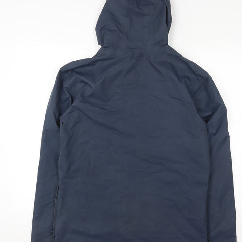 Weird Fish Men's Blue Waterproof Hooded Rain Jacket Size S