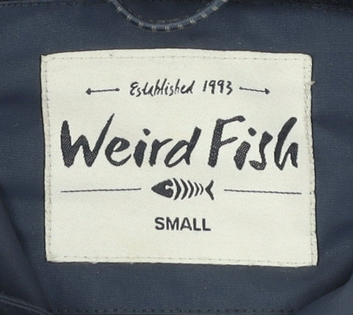 Weird Fish Men's Blue Waterproof Hooded Rain Jacket Size S
