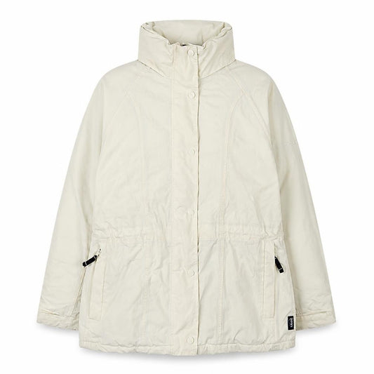 Front view of Regatta women’s ivory waterproof parka jacket, size UK 12