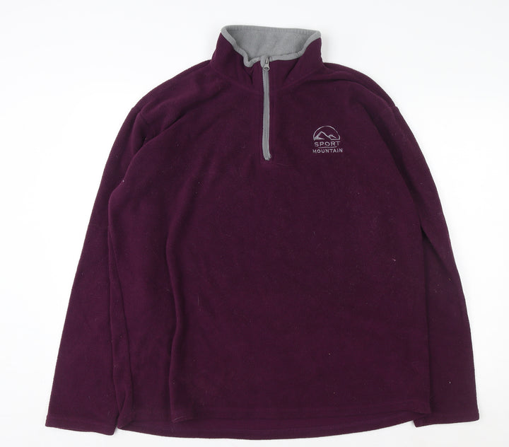 Atlas for Men Purple Fleece 2XL Pullover Sweatshirt Zip Outdoor Hiking