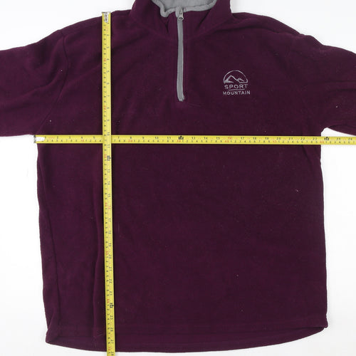 Atlas for Men Purple Fleece 2XL Pullover Sweatshirt Zip Outdoor Hiking