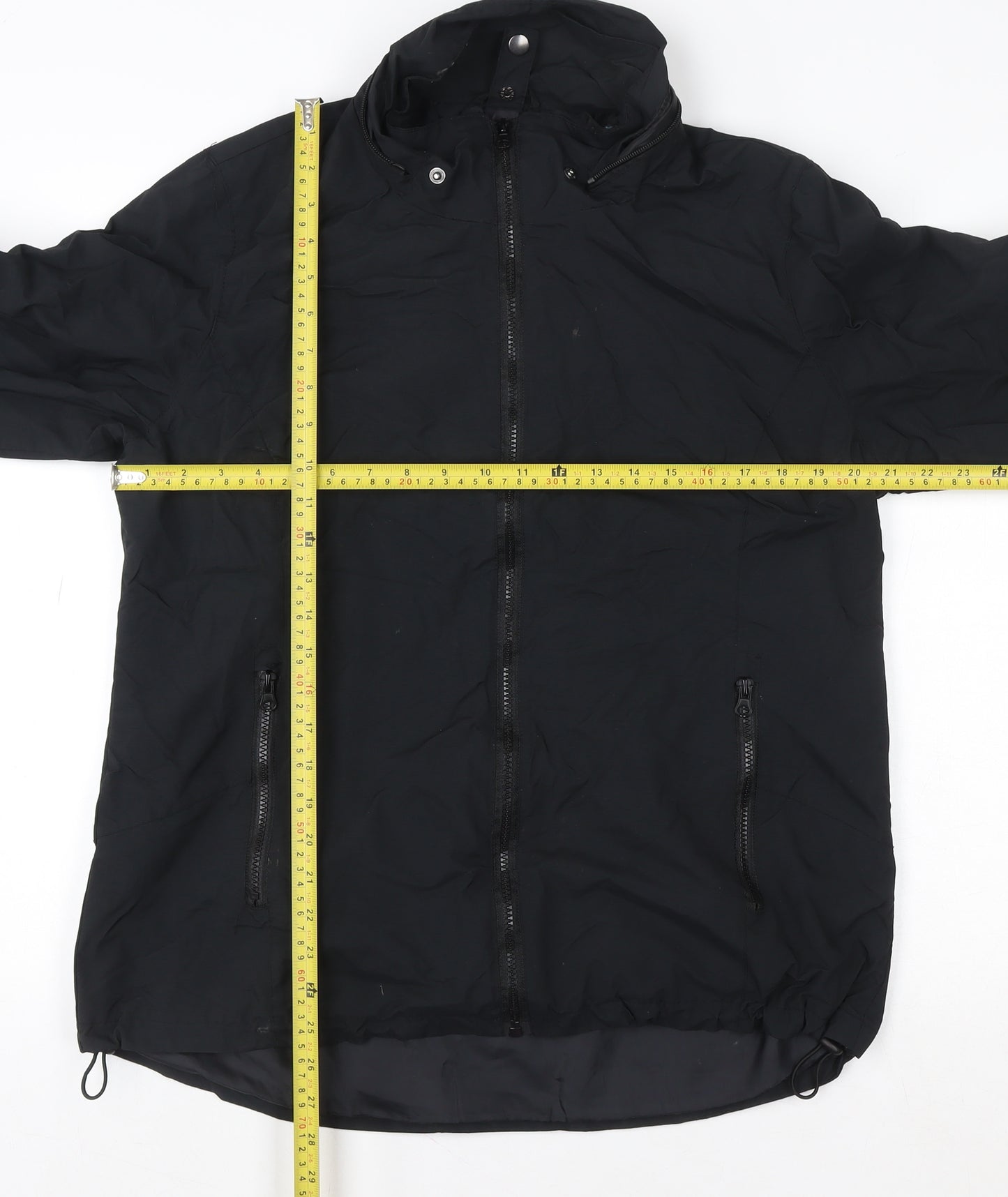 Nuvano Womens Black Lightweight Windbreaker Jacket L