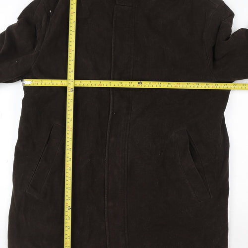 Racing Green Men's Brown Cotton Overcoat L Regular Fit