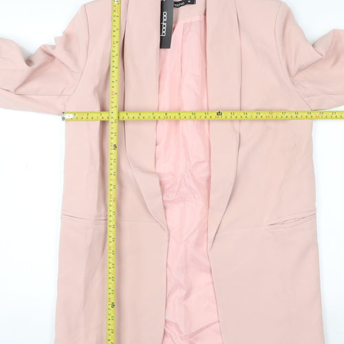 Boohoo Women’s Pink Longline Shawl Blazer Jacket Size M
