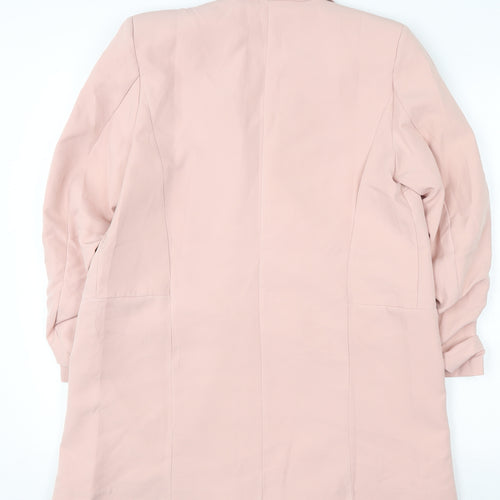 Boohoo Women’s Pink Longline Shawl Blazer Jacket Size M