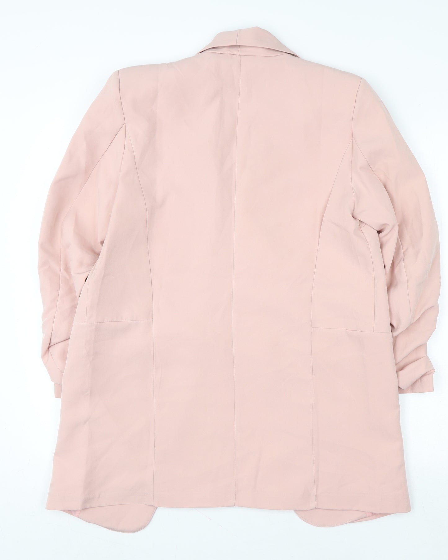 Boohoo Women’s Pink Longline Shawl Blazer Jacket Size M