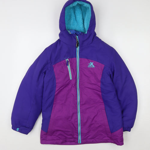 ZeroXposur Girls Purple Hooded Puffer Jacket Size 10-12 Years Winter Coat